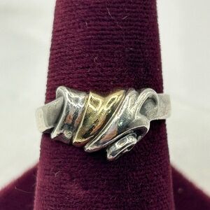 Sterling Silver & 14K Gold Accent Ring